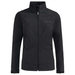 Kurtka softshell damska Vaude Cyclone Jacket VI. Czarne kurtki sportowe damskie Vaude, bez wzorów, z puchu, bez kaptura, trekkingowe. Za 356.99 zł.