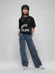 DKNY T-Shirt D35T18 S Czarny Regular Fit. Czarne t-shirty i topy dla dziewczynek DKNY, bez wzorów, z bawełny, bez ramiączek. Za 139.99 zł.