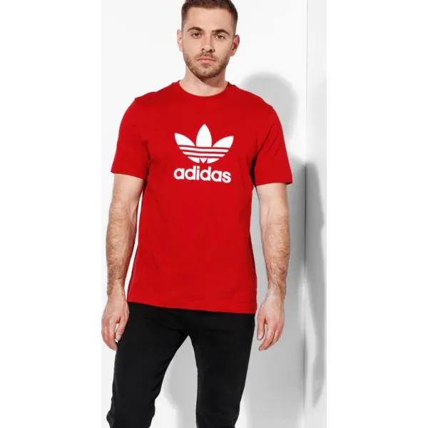 Adidas Koszulka Ss Trefoil Koszulka Adicolor , czerwony, rozmiar XL. Czerwone koszulki sportowe męskie Adidas, m, bez wzorów, z bawełny, bez kołnierzyka, bez ramiączek. W wyprzedaży za 79.99 zł.