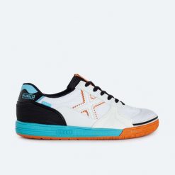 Buty piłkarskie męskie MUNICH G-3 Indoor blanco. Białe buty sportowe męskie munich, bez zapięcia, do piłki nożnej. Za 199.99 zł.