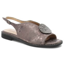 Sandały damskie S.Barski, cholewka ze skóry ekologicznej zapinane na sprzączkę, szare, KV61-6035. Szare klapki damskie S.BARSKI, bez wzorów, ze skóry ekologicznej, eleganckie, bez obcasa. Za 129.00 zł.