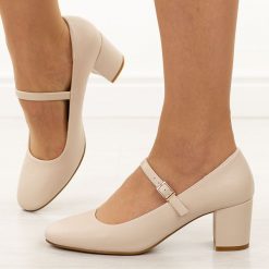 Cieliste czółenka damskie na słupku Sergio Leone Pb176. Czółenka damskie Sergio Leone, bez wzorów, ze skóry, biznesowe, z okrągłym noskiem, bez obcasa, na obcasie, bez zapięcia. Za 159.00 zł.