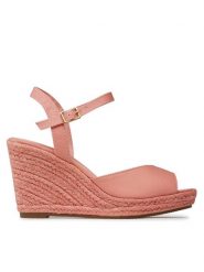 Jenny Fairy Espadryle LS5792-01 Różowy. Czerwone sandały damskie Jenny Fairy, bez wzorów, z materiału, bez obcasa, bez zapięcia. Za 129.99 zł.