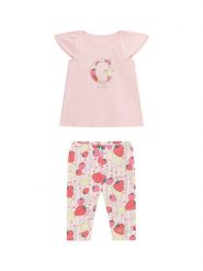 Guess Komplet t-shirt i legginsy K6GG01 K6YW4 Różowy Regular Fit. Czerwone legginsy dla dziewczynek Guess, z aplikacjami, z bawełny. Za 209.99 zł.