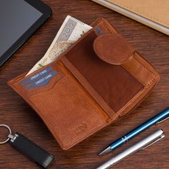 Brązowy Portfel Damski Skórzany Pionowy Vintage Plecionka premium Beltimore Q61. Brązowe portfele damskie bez wzorów. Za 84.90 zł.