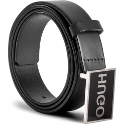 Pasek Męski BOSS - Gerrit 50380070 Black 001. Czarne paski damskie Boss, w paski, ze skóry. W wyprzedaży za 299.00 zł.