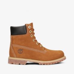 Trapery damskie TIMBERLAND Premium 6 Inch Boot W. Brązowe śniegowce i trapery damskie Timberland, z gumy. W wyprzedaży za 783.99 zł.