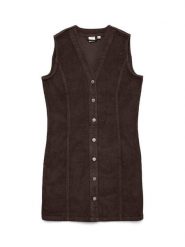 Vero Moda Sukienka codzienna Eden 10333959 Brązowy Regular Fit. Brązowe sukienki damskie Vero Moda, na co dzień, l, bez wzorów, z bawełny, bez kołnierzyka, bez ramiączek, proste. Za 169.99 zł.