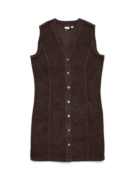 Vero Moda Sukienka codzienna Eden 10333959 Brązowy Regular Fit. Brązowe sukienki damskie Vero Moda, na co dzień, l, bez wzorów, z bawełny, bez kołnierzyka, bez ramiączek, proste. Za 179.99 zł.