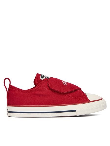 Converse Trampki Chuck Taylor All Star One Strap Hearts A19068C Czerwony. Czerwone trampki i tenisówki dziewczęce Converse, bez wzorów, z materiału, bez zapięcia. Za 186.99 zł.