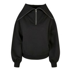 Damski sweter z wysokim dekoltem Urban Classics Oversized. Czarne swetry damskie Urban Classics, na zimę, bez wzorów, bez kołnierzyka, bez ramiączek, bez kaptura. Za 237.00 zł.