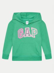Gap Bluza 889803-03 Zielony Regular Fit. Zielone bluzy dla dziewczynek GAP, bez wzorów, z bawełny, bez ramiączek, bez kaptura. Za 129.99 zł.