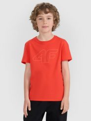 4F T-shirt regular z nadrukiem chłopięcy - czerwony 152 (11-12 lat). Czerwone t-shirty dla chłopców 4f, bez wzorów, z bawełny, bez ramiączek. Za 39.99 zł.