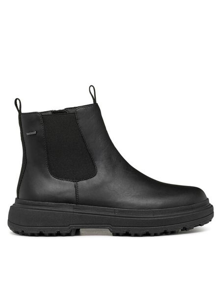 Geox Botki D Lamidie + Grip Abx D46XMD 00085 C9999 Czarny. Czarne botki damskie Geox, ze skóry, bez obcasa, na płaskiej podeszwie, bez zapięcia. Za 399.99 zł.
