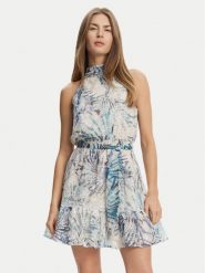 Guess Sukienka letnia W5GK15 W0WA2 Niebieski Regular Fit. Niebieskie sukienki damskie Guess, na lato, xs, z aplikacjami, z syntetyku, bez kołnierzyka, bez ramiączek. W wyprzedaży za 489.99 zł.