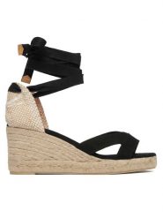 Castañer Espadryle Bailey 25677 Czarny. Czarne sandały damskie Castañer, bez wzorów, z materiału, bez obcasa, bez zapięcia. Za 619.99 zł.
