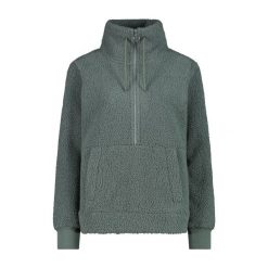 Kobieca bluza półzipowana CMP. Niebieskie bluzy sportowe damskie CMP, bez wzorów, z materiału, bez kaptura. Za 321.80 zł.