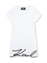 Karl Lagerfeld Kids Sukienka codzienna Z30454 S Biały Regular Fit. Białe sukienki dla dziewczynek Karl Lagerfeld Kids, bez wzorów, z bawełny, bez ramiączek. Za 249.99 zł.