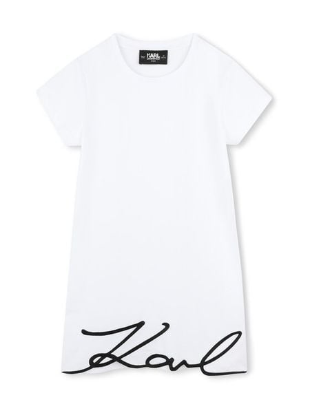 Karl Lagerfeld Kids Sukienka codzienna Z30454 S Biały Regular Fit. Białe sukienki dla dziewczynek Karl Lagerfeld Kids, bez wzorów, z bawełny, bez ramiączek. Za 219.99 zł.