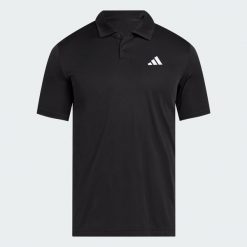 Koszulka Club Tennis Polo. Czarne koszulki polo męskie Adidas, l, bez wzorów, z dzianiny, bez kołnierzyka, bez ramiączek, tenisowe. Za 179.00 zł.
