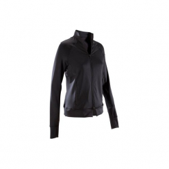 Bluza na zamek fitness kardio 900 damska. Czarne bluzy sportowe damskie DOMYOS, z elastanu. Za 119.99 zł.