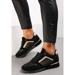 Czarne Sneakersy Rekke. Czarne obuwie sportowe damskie Renee, bez wzorów, z jeansu. Za 89.99 zł.