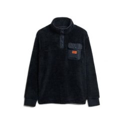 Polarowy sweter z kołnierzem tunisejskim Superdry. Niebieskie swetry przez głowę męskie Superdry., na zimę, m, bez wzorów, z polaru, bez kołnierzyka. Za 376.00 zł.