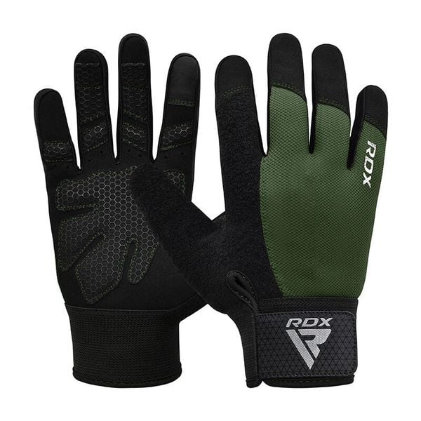 Rękawiczki RDX W1F Full Finger. Zielone rękawiczki damskie RDX SPORTS, bez wzorów, z bawełny. Za 94.99 zł.