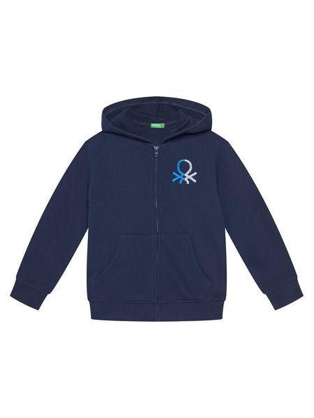 United Colors Of Benetton Bluza 3J68C505C Granatowy Regular Fit. Niebieskie bluzy dla chłopców United Colors Of Benetton, bez wzorów, z bawełny, bez ramiączek, bez kaptura. Za 99.99 zł.