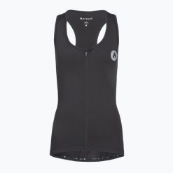 Koszulka rowerowa damska ATTABO Vera. Czarne koszulki sportowe damskie ATTABO, l, bez wzorów, z elastanu, bez kołnierzyka, bez ramiączek, na fitness i siłownię. Za 119.99 zł.