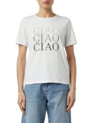 Comma Koszulka Kobiety Bawełna biały, 36. Białe t-shirty damskie comma, bez wzorów, z bawełny, bez kołnierzyka. Za 179.95 zł.