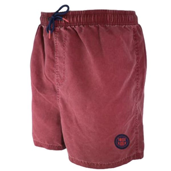 Postrzępione granatowo-czerwone spodenki kąpielowe Barcelona - S. Czerwone kąpielówki męskie FC Barcelona, s, bez wzorów. W wyprzedaży za 166.23 zł.