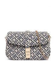Tommy Hilfiger Torebka Th Heritage Chain Cross Jacquard AW0AW19320 Granatowy. Niebieskie torebki do ręki damskie Tommy Hilfiger, bez wzorów, z materiału, wizytowe, bez dodatków. Za 569.99 zł.