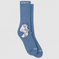Skarpety Rip N Dip Lord Nermal Navy. Niebieskie skarpety męskie RIPNDIP, bez wzorów. Za 109.98 zł.