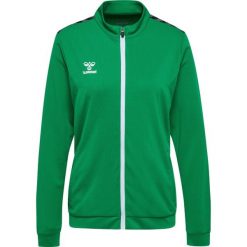 Damska bluza dresowa z poliestru zapinana na zamek Hummel Authentic. Zielone bluzy damskie Hummel, bez wzorów, z dresówki, bez kaptura, na fitness i siłownię. Za 254.00 zł.