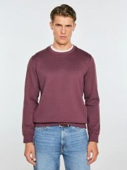 Bluza męska ze strukturalnej dzianiny bordowa bremen 604. Czerwone bluzy męskie Big Star, l, bez wzorów, z bawełny, bez kaptura. Za 199.99 zł.