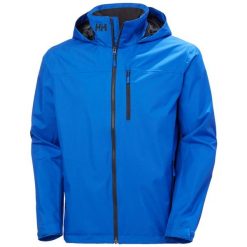 Kurtka wodoodporna z kapturem Helly Hansen Crew 2.0. Niebieskie kurtki sportowe męskie Helly Hansen, bez wzorów. Za 714.50 zł.