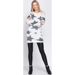 Biały Sweter Set Aside. Białe swetry damskie Born2be, na jesień. Za 49.99 zł.