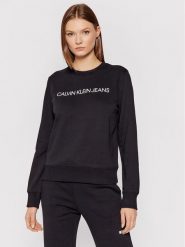 Calvin Klein Jeans Bluza J20J209761 Czarny Regular Fit. Czarne bluzy damskie Calvin Klein Jeans, m, bez wzorów, z bawełny, bez kaptura. Za 399.99 zł.