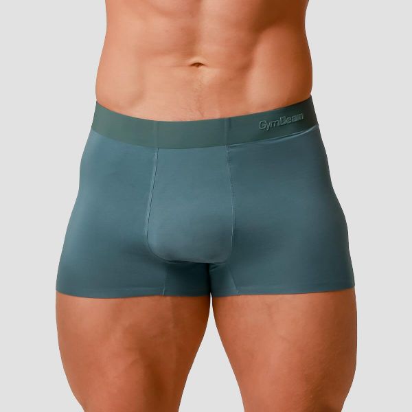 Bokserki męskie regular Soft 2Pack. Niebieskie bokserki męskie GYMBEAM, m, bez wzorów, z elastanu. Za 65.90 zł.