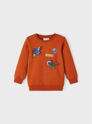 NAME IT Bluza 13221575 Pomarańczowy Regular Fit. Brązowe bluzy dla chłopców Name it, bez wzorów, z bawełny, bez ramiączek, bez kaptura. Za 129.99 zł.