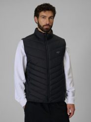 4F Bezrękawnik z wypełnieniem syntetycznym męski - czarny XL. Czarne kurtki męskie 4f, m, bez wzorów, z materiału, bez kaptura. Za 199.99 zł.