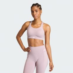Biustonosz Optime Workout High Support. Czerwone obuwie sportowe damskie Adidas, bez wzorów, na fitness i siłownię. Za 259.00 zł.