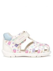 Geox Sandały B Sandal Zapito Girl B556FB 05404 C0270 Biały. Białe sandały dziewczęce Geox, ze skóry, bez zapięcia. Za 179.99 zł.