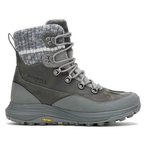 Buty do chodzenia damskie Merrell Siren 4 Thermo Mid Zip. Szare obuwie sportowe damskie Merrell, bez wzorów, z gumy, trekkingowe. Za 909.00 zł.