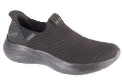 Buty sportowe Sneakersy damskie, Slip-Ins Bobs Infinity - Daily. Czarne obuwie sportowe damskie Skechers, bez wzorów, z materiału, trekkingowe. Za 299.99 zł.