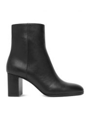 GINO ROSSI Botki C-LT02-01-1 Czarny. Czarne botki damskie Gino Rossi, ze skóry, bez obcasa, na słupku, bez zapięcia. Za 329.99 zł.