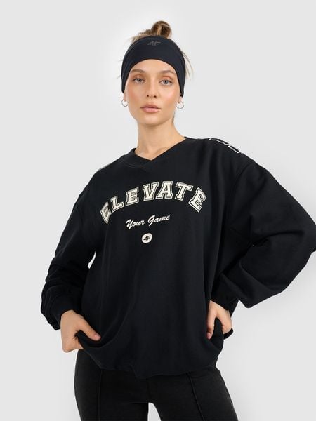 4F Bluza dresowa nierozpinana bez kaptura damska - czarna L. Czarne bluzy damskie 4f, l, bez wzorów, z bawełny, bez kaptura. W wyprzedaży za 119.99 zł.