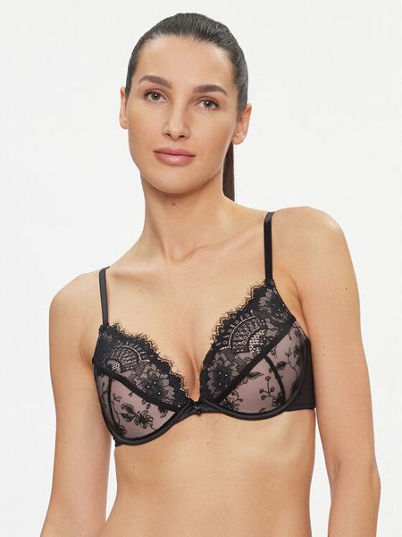 Hunkemöller Biustonosz push-up Sia Pp Push 203528 Czarny. Czarne biustonosze Hunkemöller, bez wzorów, z syntetyku. Za 179.99 zł.