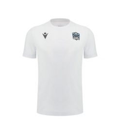 Koszulka Glasgow Warriors Travel 2024/25. Białe koszulki sportowe męskie Macron, bez wzorów, bez kołnierzyka, bez ramiączek, do koszykówki. Za 281.00 zł.